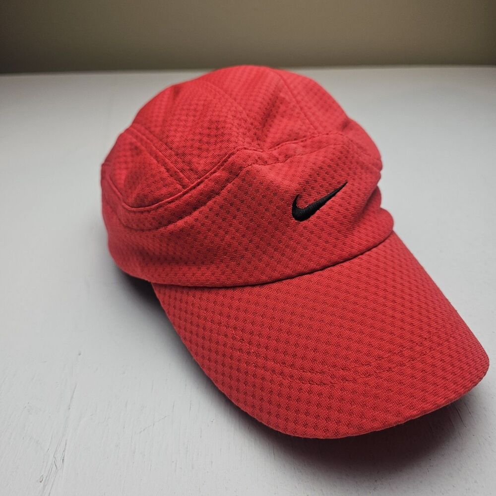 Vintage Nike Tailwind 7 Panel Hat Red Mesh Running Cap Y2K Swoosh eminem